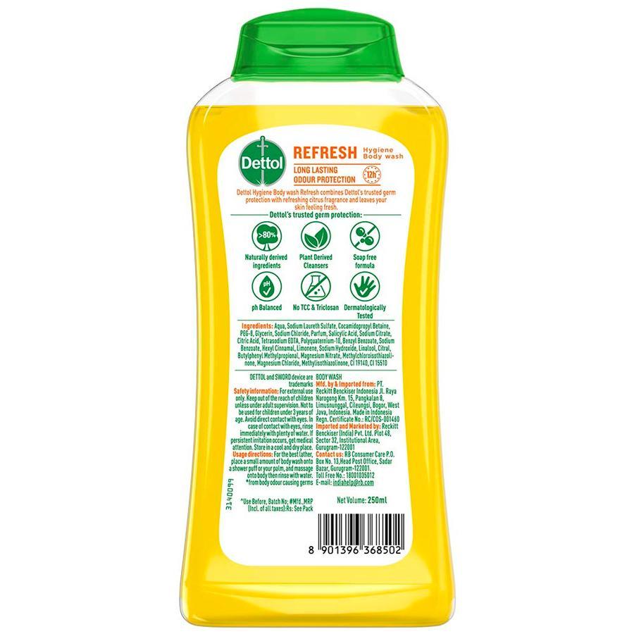 Dettol Body Wash and Shower Gel, Refresh - 250ml