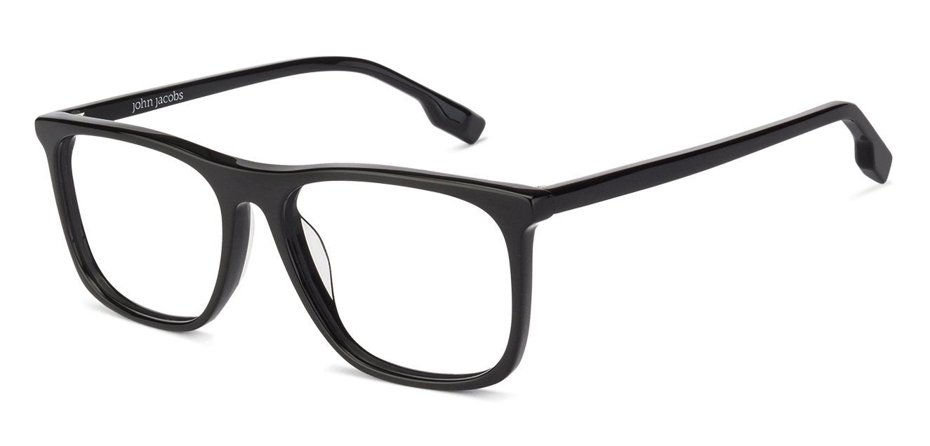 John Jacobs Black Eyeglasses 127201 - Lenskart