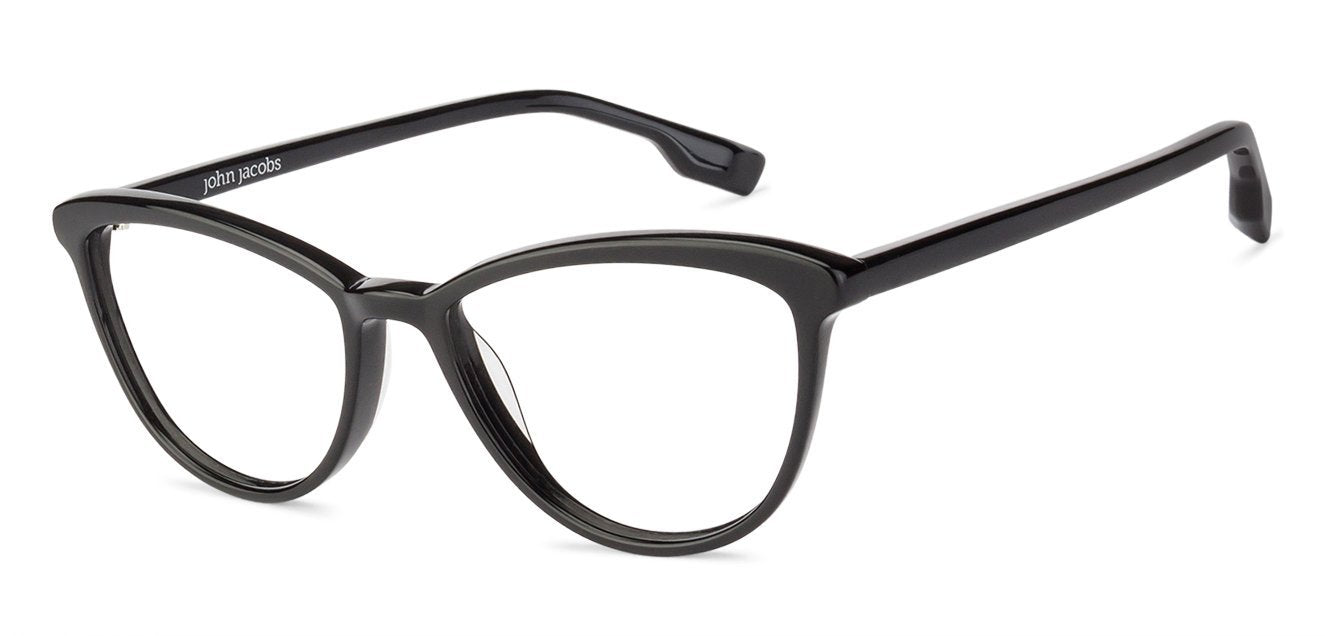 John Jacobs Black Eyeglasses 127213 - Lenskart