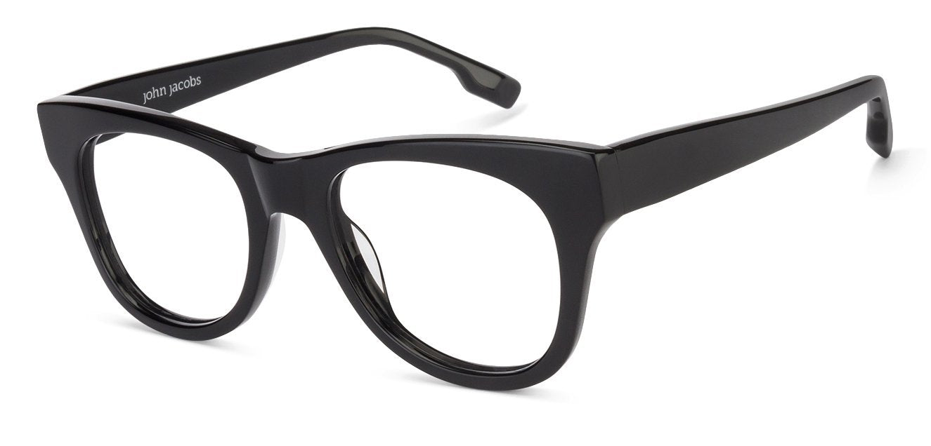 John Jacobs Black Eyeglasses 127221 - Lenskart