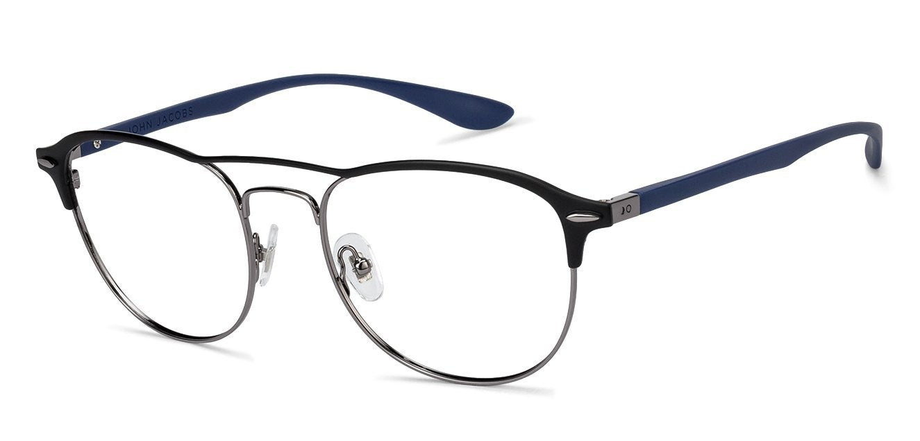 John Jacobs Black Eyeglasses 130538 - Lenskart