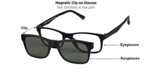 Vincent Chase Magnetic Clip On Black Eyeglasses 129813