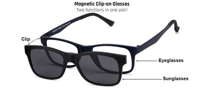 Vincent Chase Magnetic Clip On Blue Eyeglasses 129814