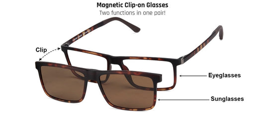 Vincent Chase Magnetic Clip On Tortoise Eyeglasses 129818