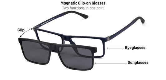 Vincent Chase Magnetic Clip On Blue Eyeglasses 129819