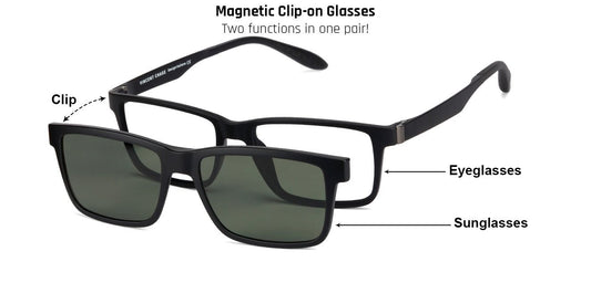 Vincent Chase Magnetic Clip On Black Eyeglasses 129821