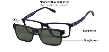 Vincent Chase Magnetic Clip On Blue Eyeglasses 129824