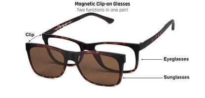 Vincent Chase Magnetic Clip On Tortoise Eyeglasses 129830