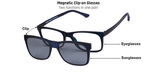 Vincent Chase Magnetic Clip On Blue Eyeglasses 129831