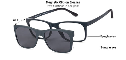 Vincent Chase Magnetic Clip On Grey Eyeglasses 129832