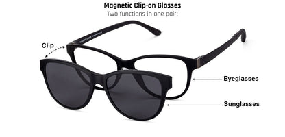 Vincent Chase Magnetic Clip On Black Eyeglasses 129841