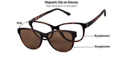 Vincent Chase Magnetic Clip On Tortoise Eyeglasses 129842