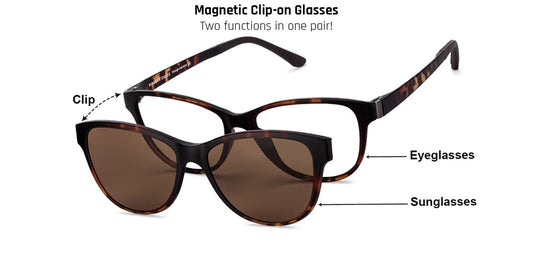 Vincent Chase Magnetic Clip On Tortoise Eyeglasses 129842