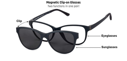 Vincent Chase Magnetic Clip On Grey Eyeglasses 129843