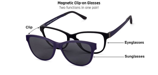 Vincent Chase Magnetic Clip On Black Eyeglasses 129844