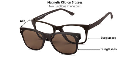 Vincent Chase Magnetic Clip On Brown Eyeglasses 129846