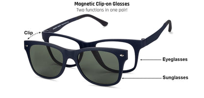 Vincent Chase Magnetic Clip On Blue Eyeglasses 129848